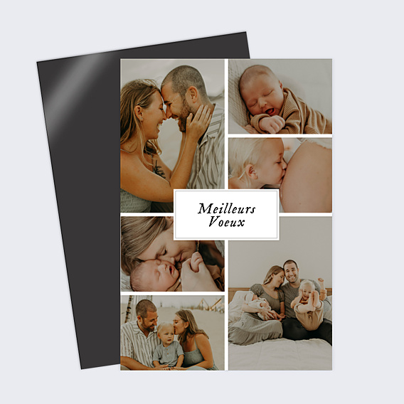 Carte de Voeux Particuliers Multiphotos Etiquette
