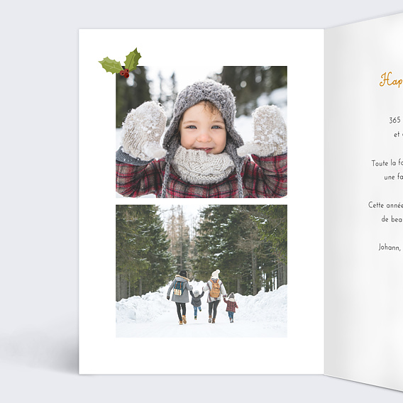 Carte de voeux Boule Suspendue Intérieur Gauche