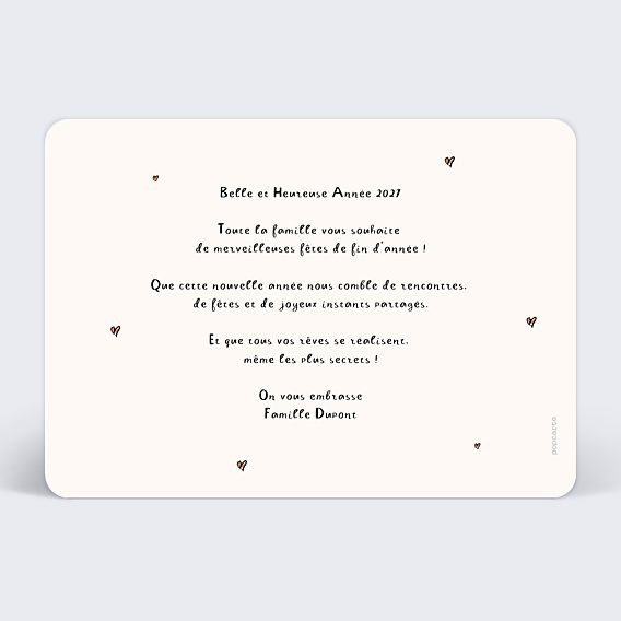Carte de Voeux Particuliers Famille dessinée