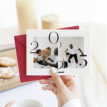 Carte de Voeux Particuliers Grand Chiffre Noir