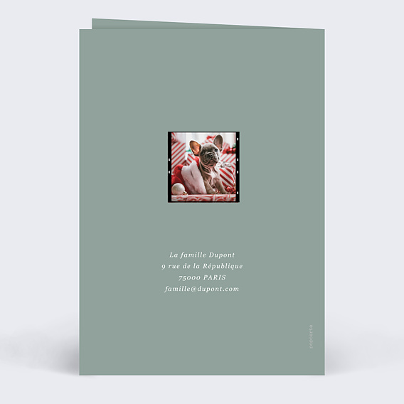 Carte de voeux Pellicule Souvenirs Verso