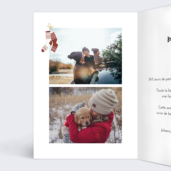Carte de Voeux Particuliers Chaussettes de Noel