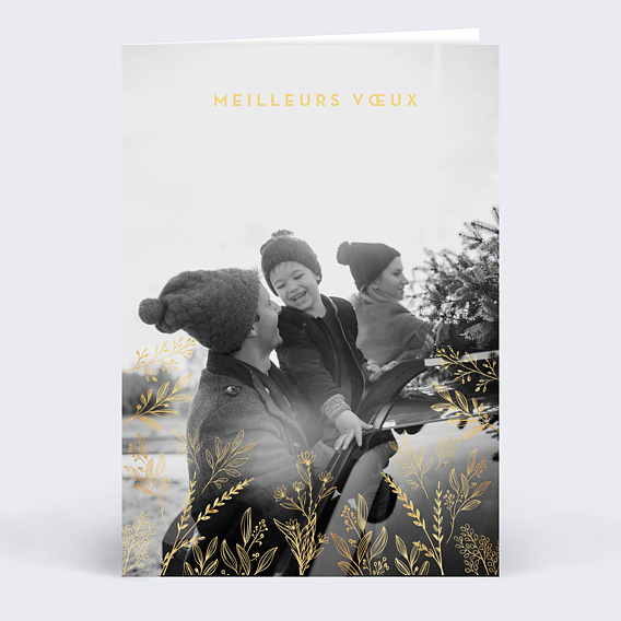 Carte de voeux Fleurs Lumineuses Recto