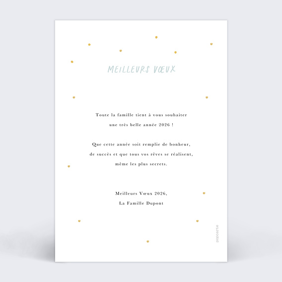 Carte de voeux Champagne Verso