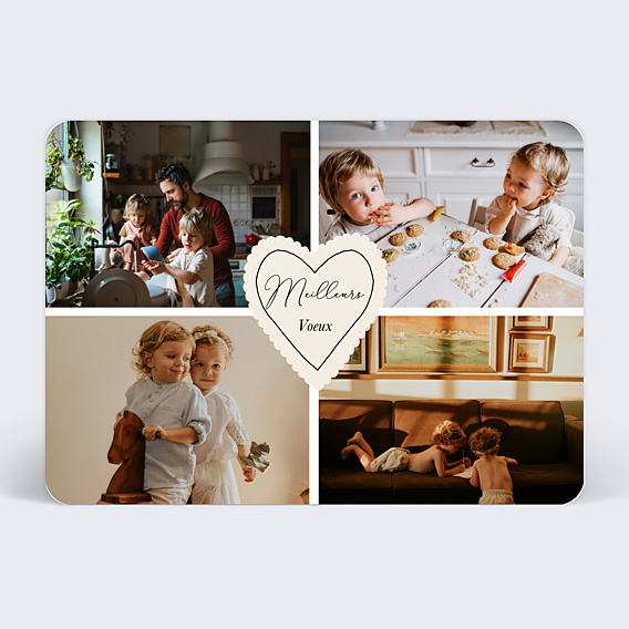 Carte de Voeux Particuliers Étiquette cœur