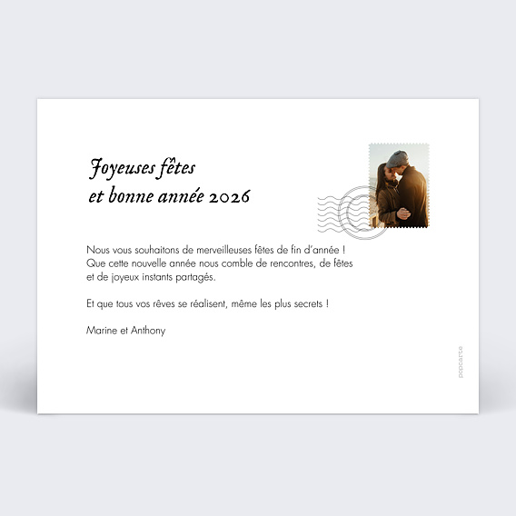 Carte de voeux Multiphoto Etiquette Paysage Verso