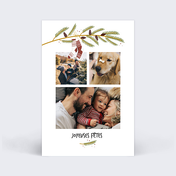 Carte de Voeux Particuliers Chaussettes de Noel