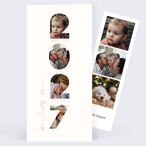 Carte de Voeux Particuliers Original Photo Année