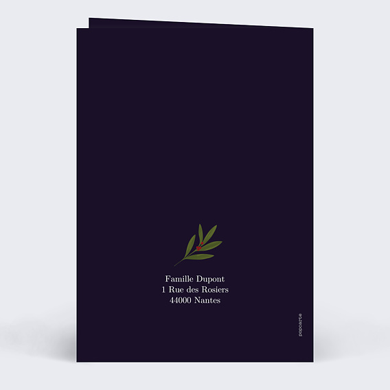 Carte de voeux Médaillon Verso