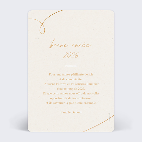 Carte de voeux Traversant Verso