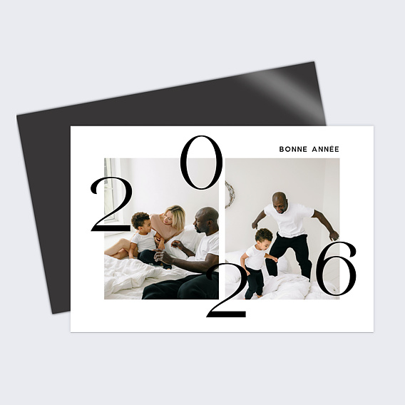 Carte de voeux Grand Chiffre Noir