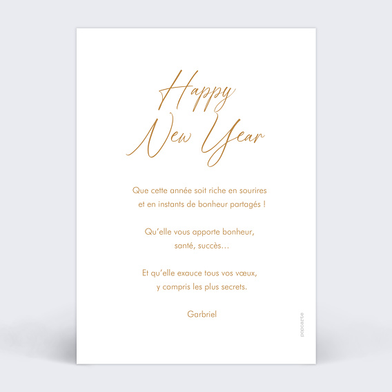 Carte de voeux Eclat Chaleureux Verso