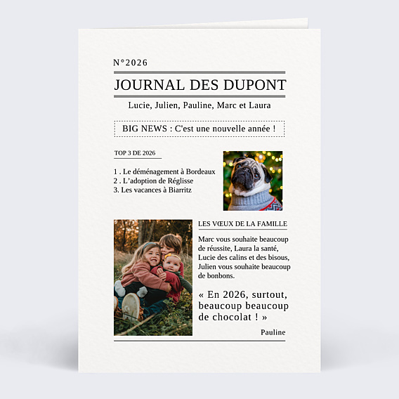 Carte de voeux Gazette Familiale