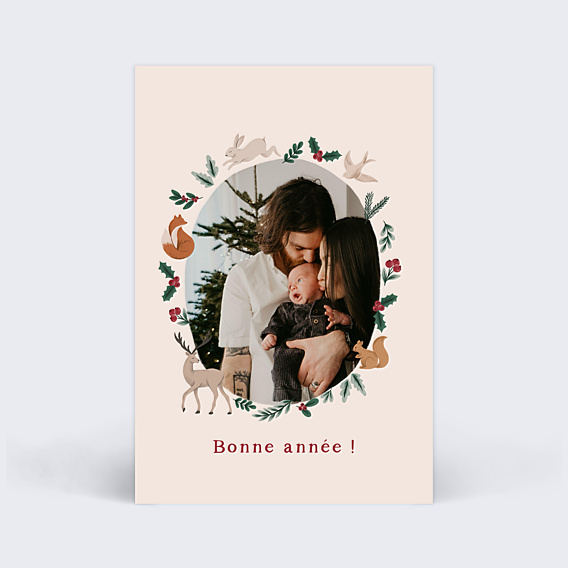 Carte de Voeux Particuliers Animaux Foret