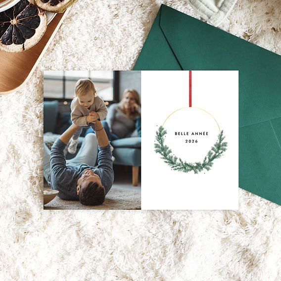 Carte de voeux Couronne épicéa Après 1