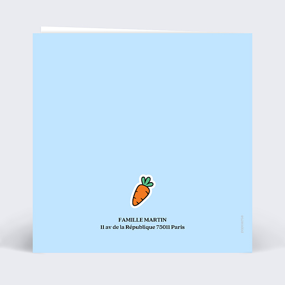 Carte de voeux Bonhomme de neige pop Verso