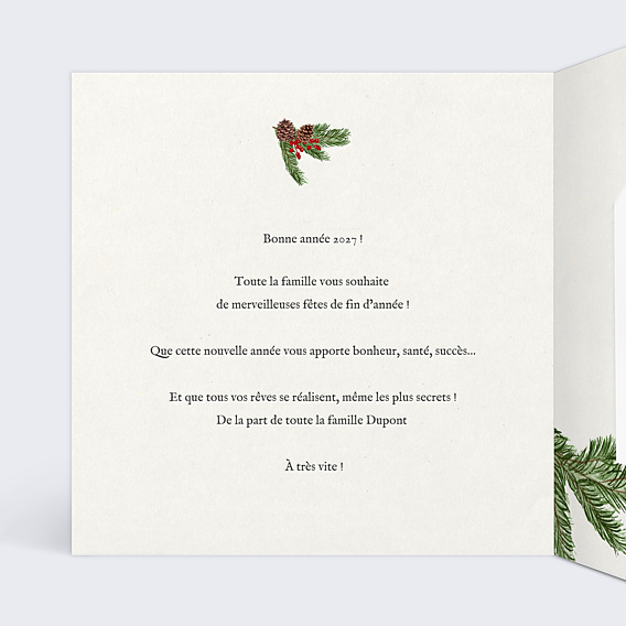 Carte de Voeux Particuliers Joli Brin avec Graines