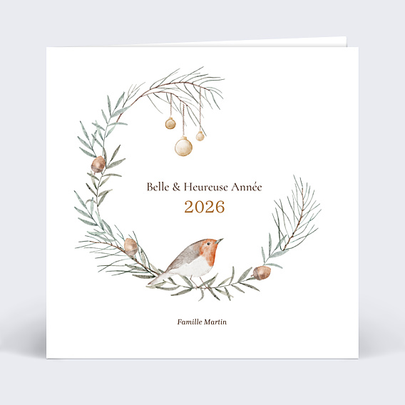 Carte de Voeux Particuliers Petit Rouge Gorge