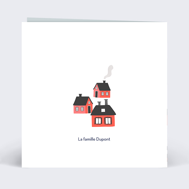 Carte de Voeux Particuliers Petit Village de Montagne Verso