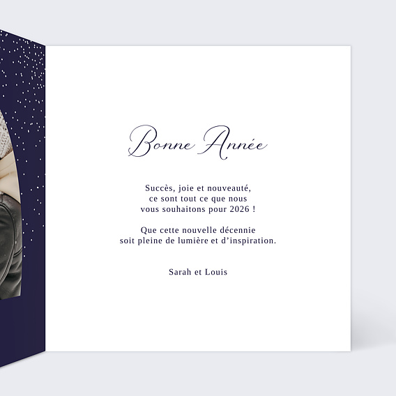 Carte de voeux Boule à Neige Message Intérieur Droit