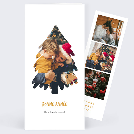 Carte de Voeux Particuliers Forme Sapin