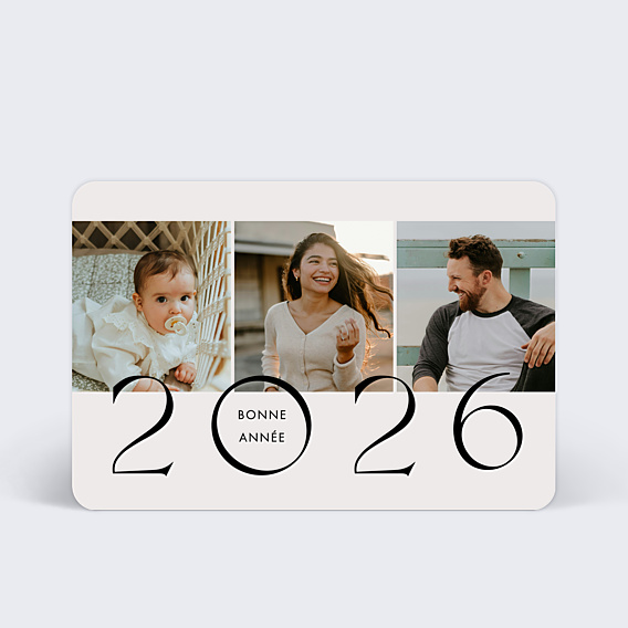 Carte de Voeux Particuliers Portrait famille de 3