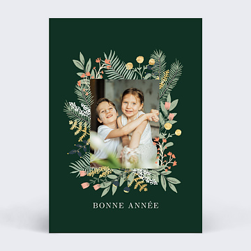 Carte de Voeux Particuliers Cadre Floral lgant