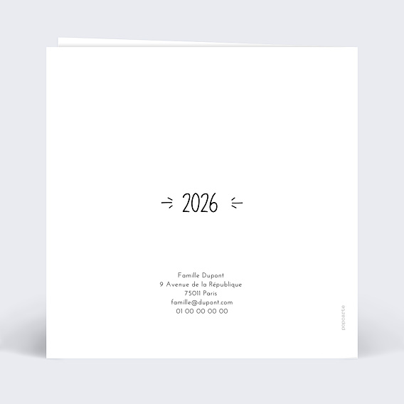 Carte de voeux Chaleureux Verso