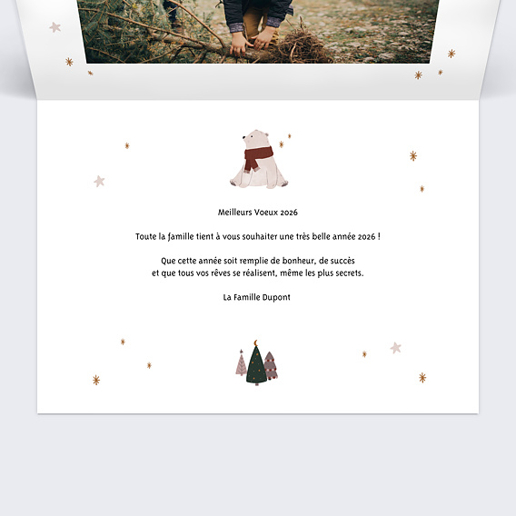 Carte de voeux Calendrier Roi des Forêts Intérieur Droit