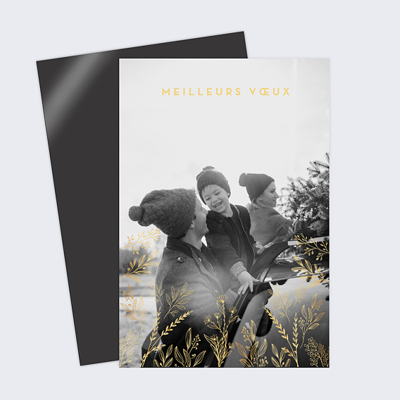 Carte de Voeux Particuliers Fleurs Lumineuses
