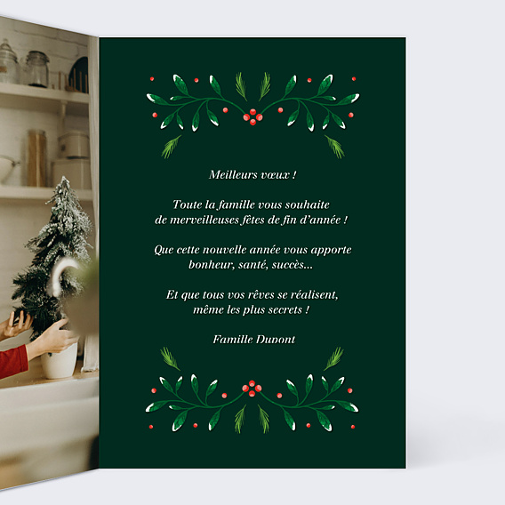 Carte de Voeux Particuliers Calligraphie Décorée