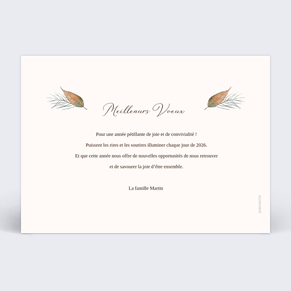 Carte de Voeux Particuliers Botanique Automnale