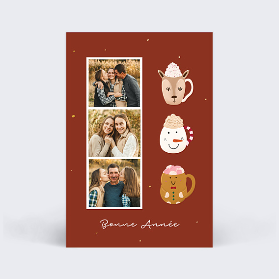 Carte de Voeux Particuliers Tasses Gourmandes