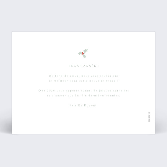 Carte de voeux Chiffre Caché Verso