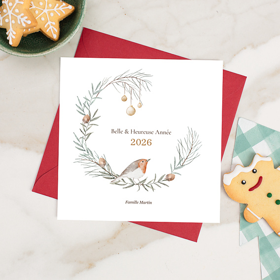 Carte de voeux Petit Rouge Gorge Après 1