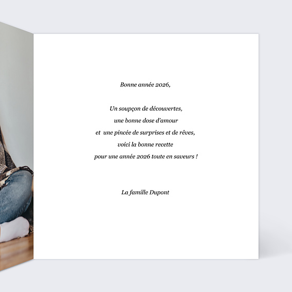 Carte de voeux Belle Année Intérieur Droit