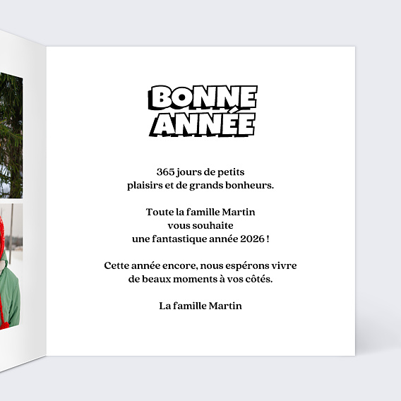 Carte de voeux Bonhomme de neige pop Intérieur Droit