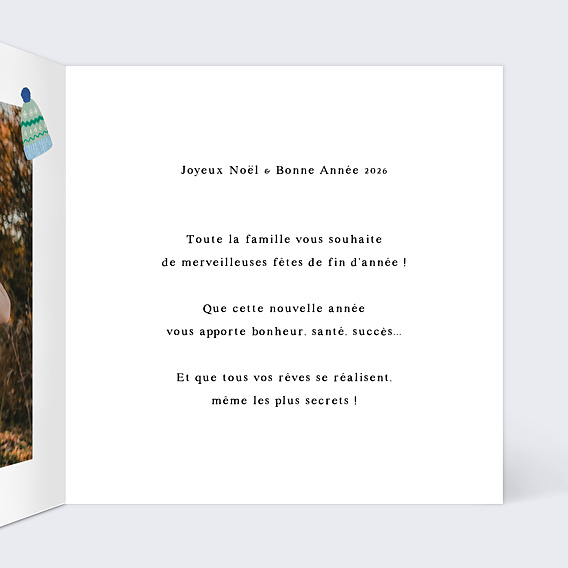 Carte de voeux Bonnets Intérieur Droit