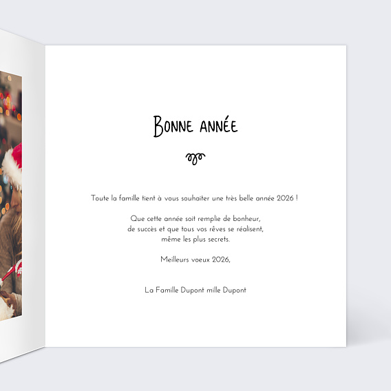 Carte de voeux Chaleureux Intérieur Droit