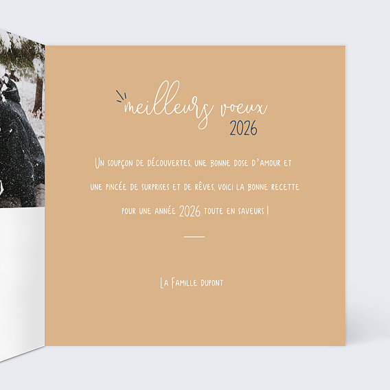 Carte de voeux Découpe Souhaits Intérieur Droit