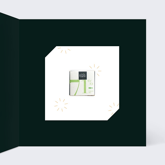 Carte de voeux Orange Cannelle avec Chocolat Intérieur Droit