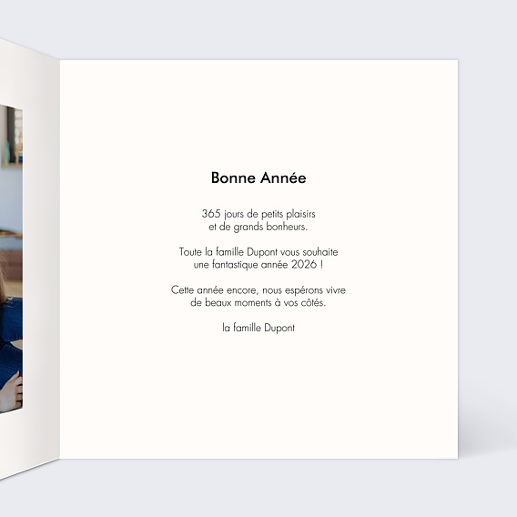 Carte de voeux Original Photo Année Intérieur Droit