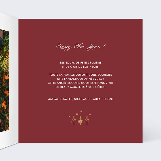 Carte de voeux Pattern ocre Intérieur Droit