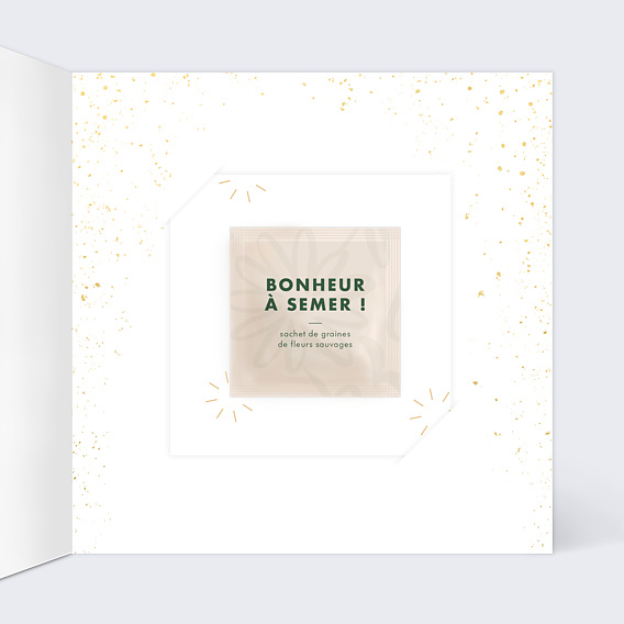 Carte de voeux Plumetis avec Graines Intérieur Droit