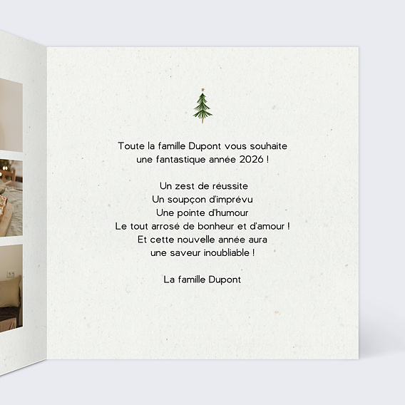 Carte de voeux Sapin Traditionnel Intérieur Droit