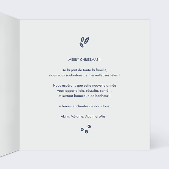 Carte de voeux Scandinavie Intérieur Droit