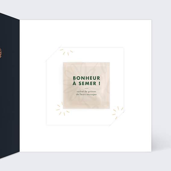 Carte de voeux Senteurs d'Hiver avec Graines Intérieur Droit