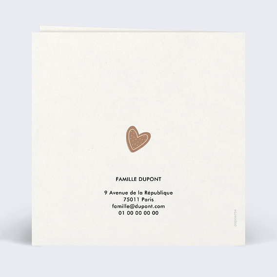 Carte de voeux Petits Biscuits Verso