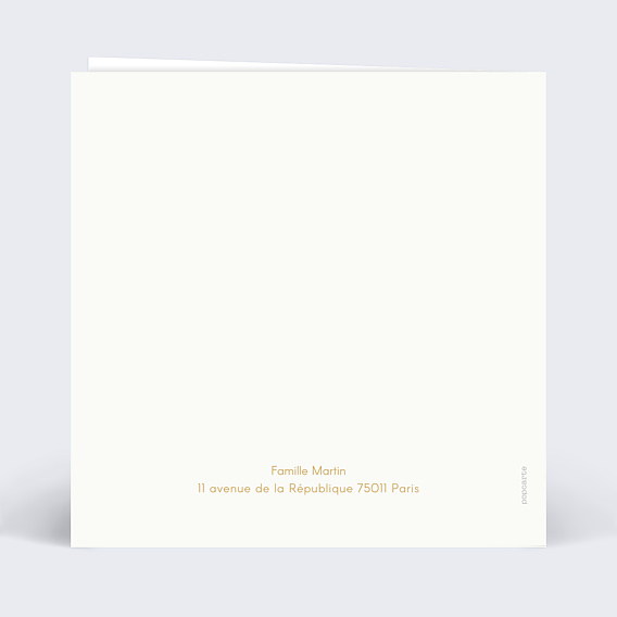 Carte de voeux Classique blanc et ocre Verso