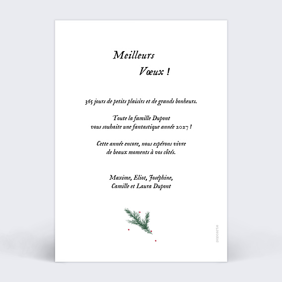 Carte de Voeux Particuliers Cadre Pin